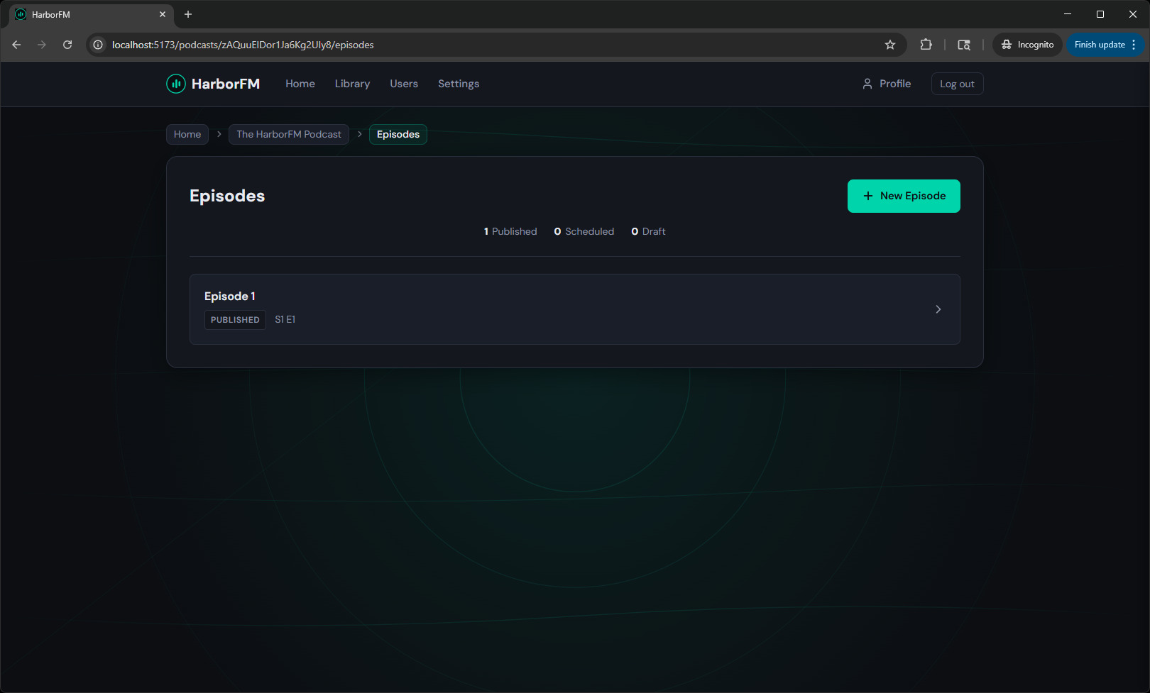 Episodes page with segment list